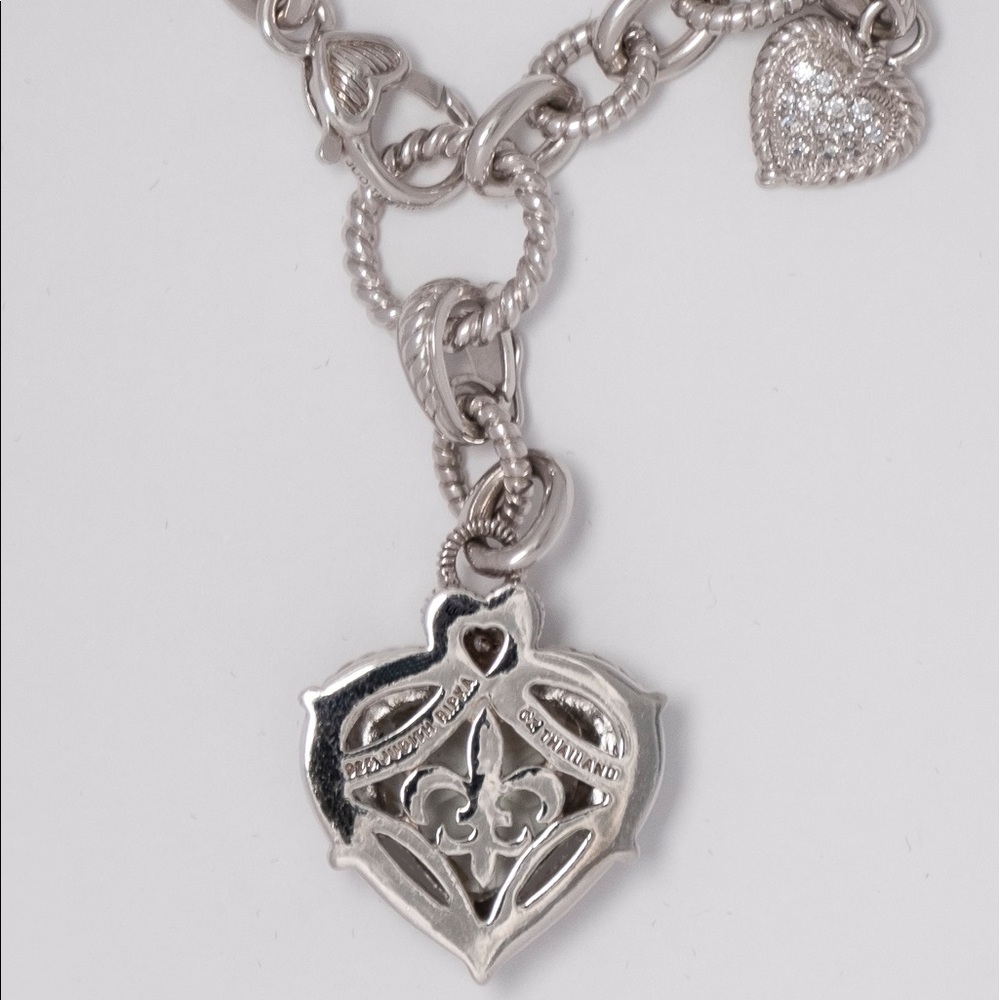 Vintage Judith Ripka Heart Pendant and Chain - Picture 5 of 16